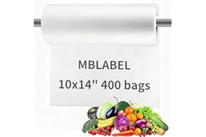 10" x 14" Clear Plastic Produce Bags, 400 Bags 1 Roll Clear Plastic Produce Bag Rolls for Bread, Fruits, Vegetables, Kitchen,