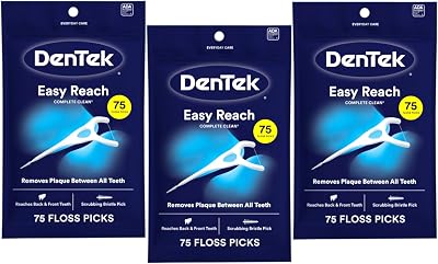 DenTek Complete Clean Floss Picks 225 Count Pack of 3 Mint