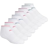 PUMA Girls' Low Cut Cushioned Arch Support Socks (8-Pack)
