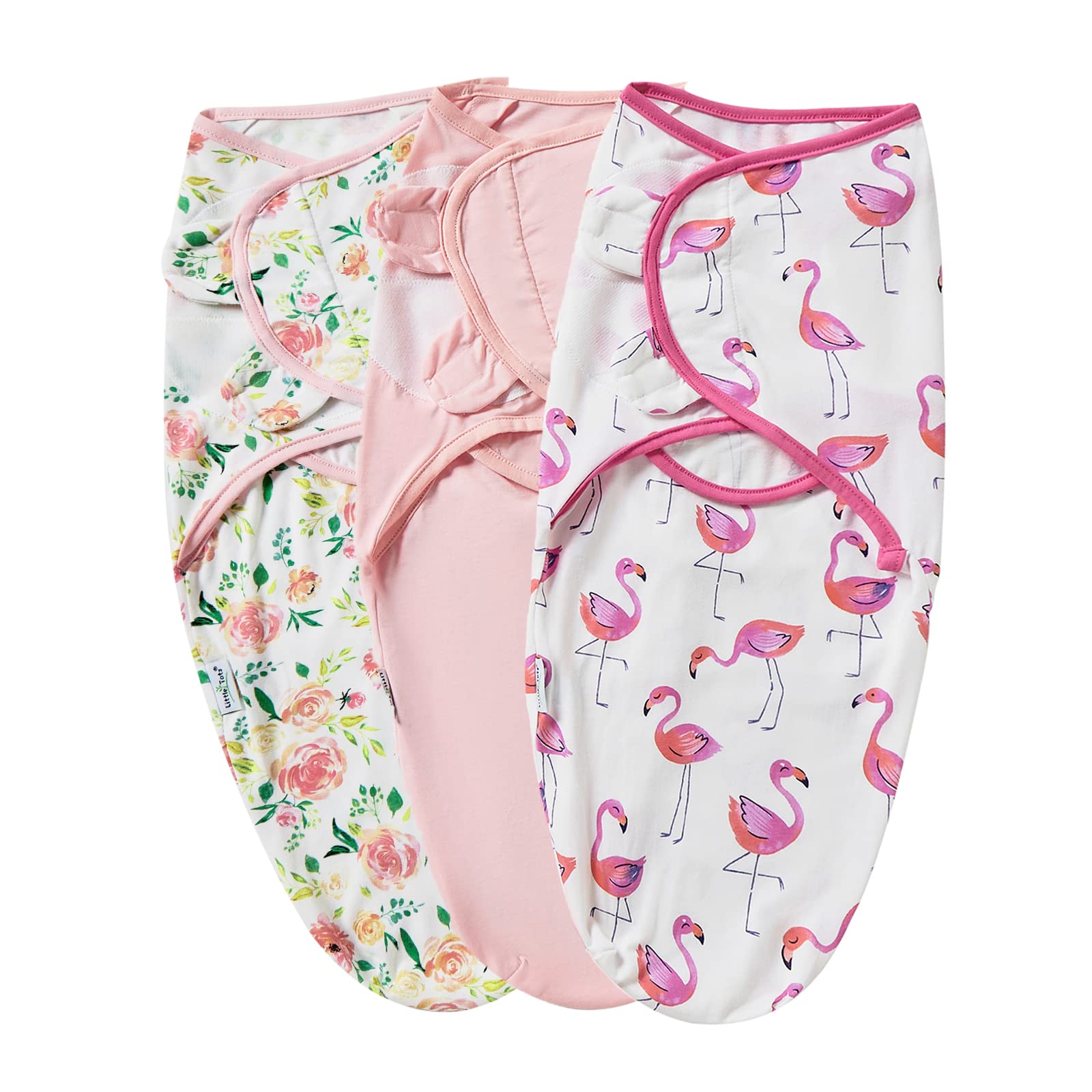 Photo 1 of Baby Swaddle Blanket, 3 Pack Newborn Swaddles 0-3-Months, Small-Medium Easy Change Infant Wrap, Infant Swaddling Sack, Adjustable Swaddle Blanket (Pink Flowers)