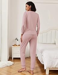 Ekouaer Womens Ribbed Knit Pajama Sets 2 Piece