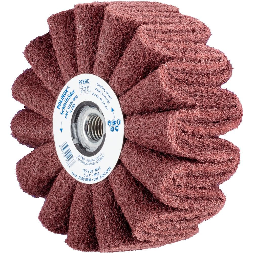 Polinox Grinding Wheel with Thread PNG – Diameter 125 mm, Width: 50 mm, RPM: 3,800, Thread: M14 – Grain Size: 280