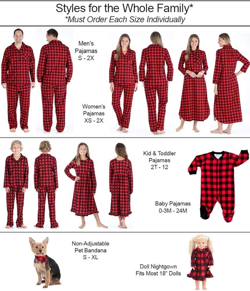 red buffalo plaid baby pajamas