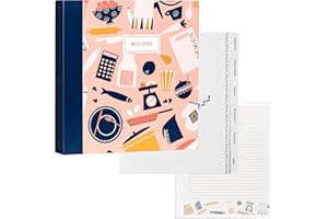 Jot & Mark 3 Ring Recipe Binder 8.5" x 11" | Full-Page with Clear Protective Sleeves and Color Printing Paper for Family Recipes (8.5"x11" Recipe Binder, Mise En Place)