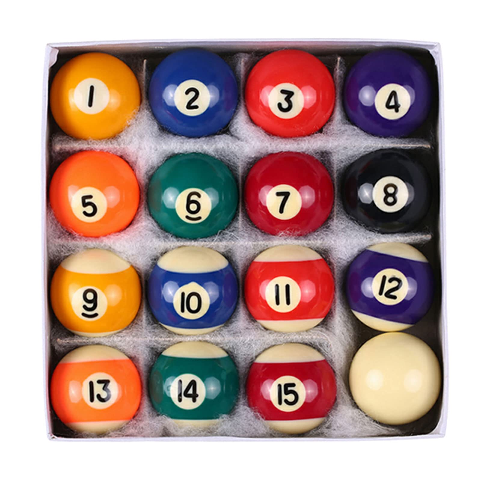 Photo 1 of 16Pcs Small Tabletop Pool Table Balls, Small Pool Cue Balls Full Set, Indoor Table Game Kids Adults Toy 0.98/1.25/1.49Inch Optional (Ball Diameter 0.98")