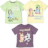 Bluey Shirts 3 Pack, Boys T-Shirts for Summer, Pack of 3 Boys Tshirt, Kids Cotton T Shirt