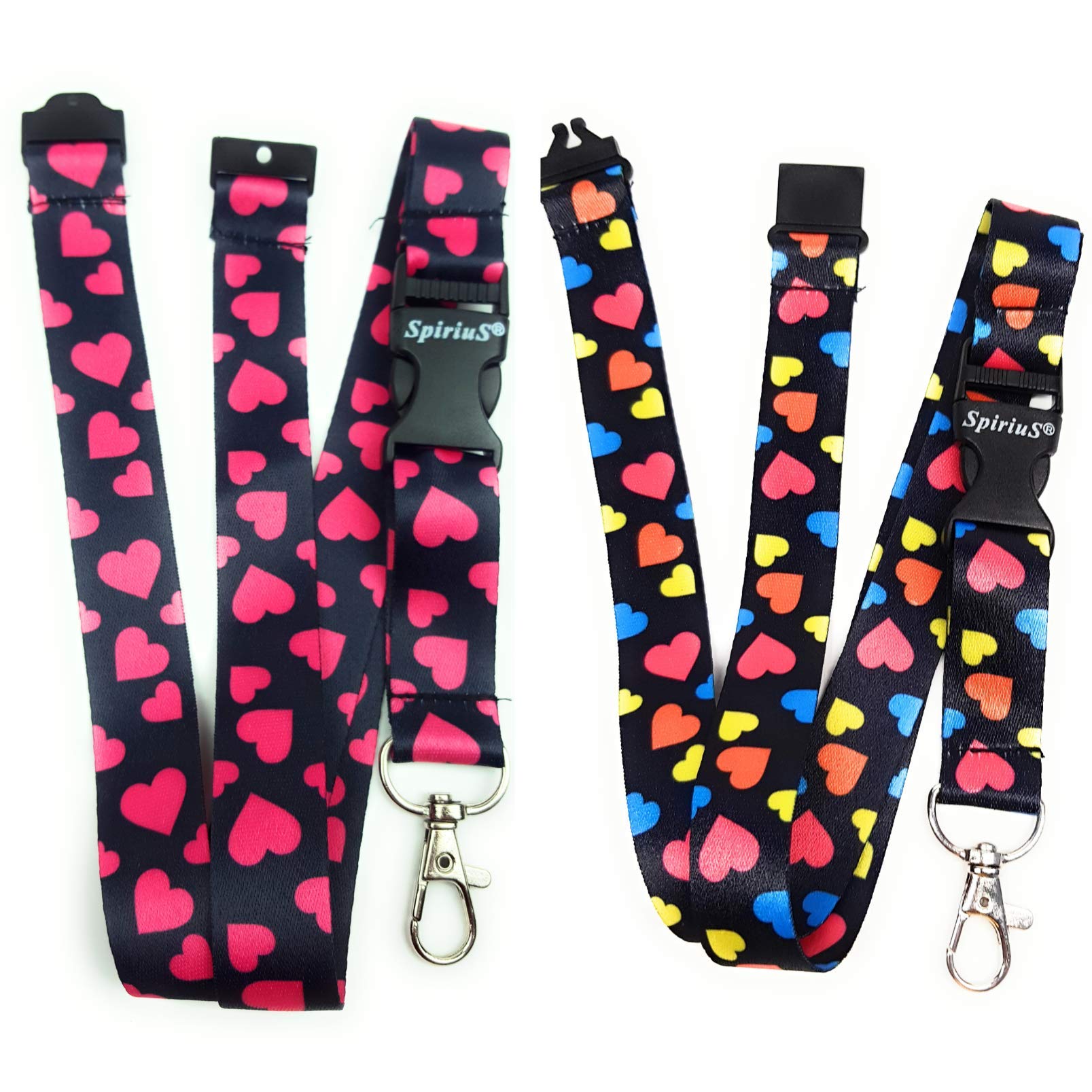SpiriuS 2 X Neck Lanyards with a breakaway Safety strap for name badge or ID holder (Set Nr. 4)