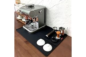 Silicone Coffee Mat 22.8"×15.3"(58×39cm) with Removable Coffee Tamper Pad, Non-Slip Countertop Mat for Kitchen Counter & Dish
