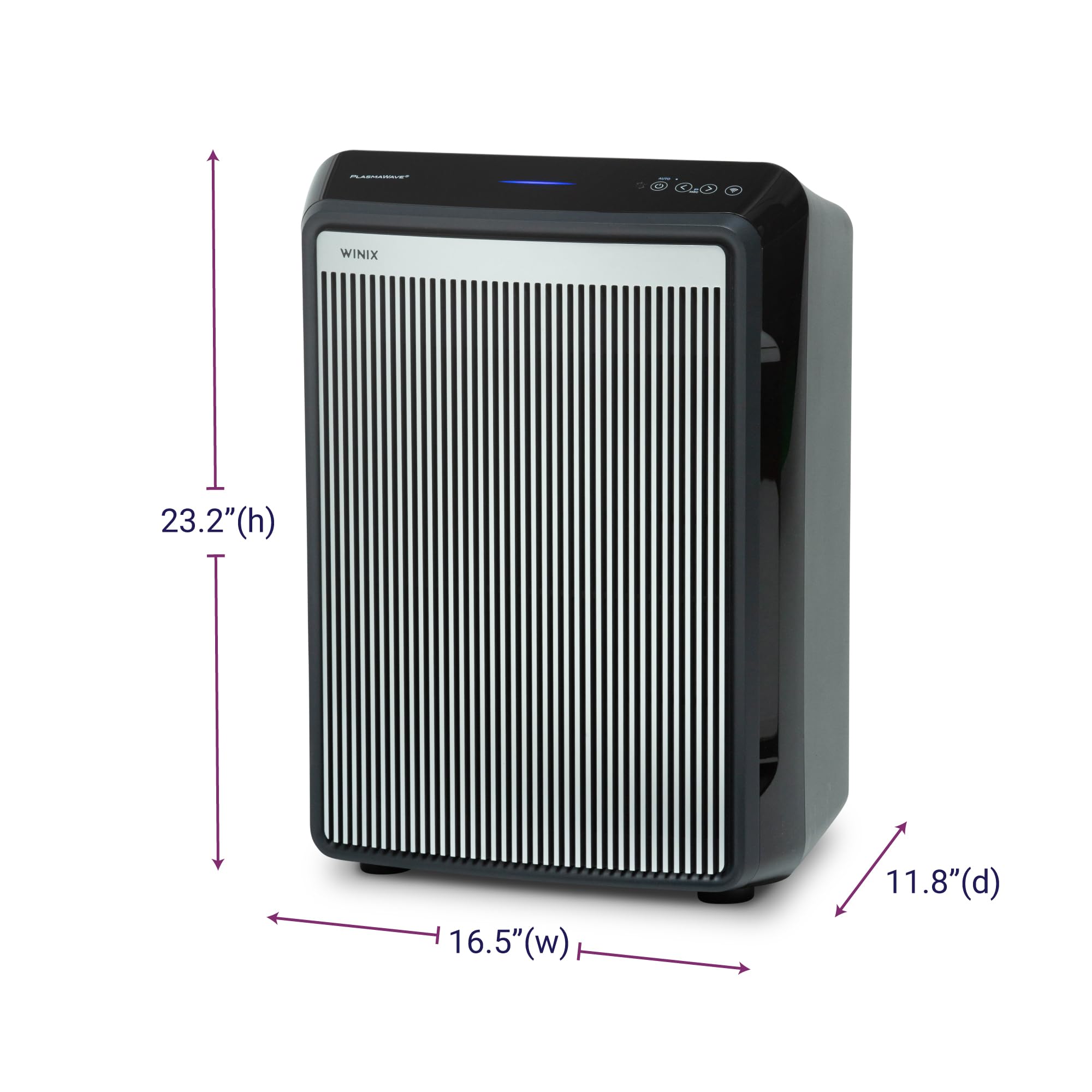 Winix 9800 4-Stage True Hepa Air Purifier with WiFi and PlasmaWave, 500 Sq Ft,Black,Large