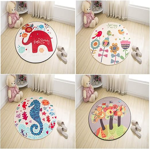 Amazon Com Yinjieshangmao Carpet Washable Cartoon Pattern Round