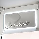 UZZH Hello Beautiful Car Rearview Mirror Stickers