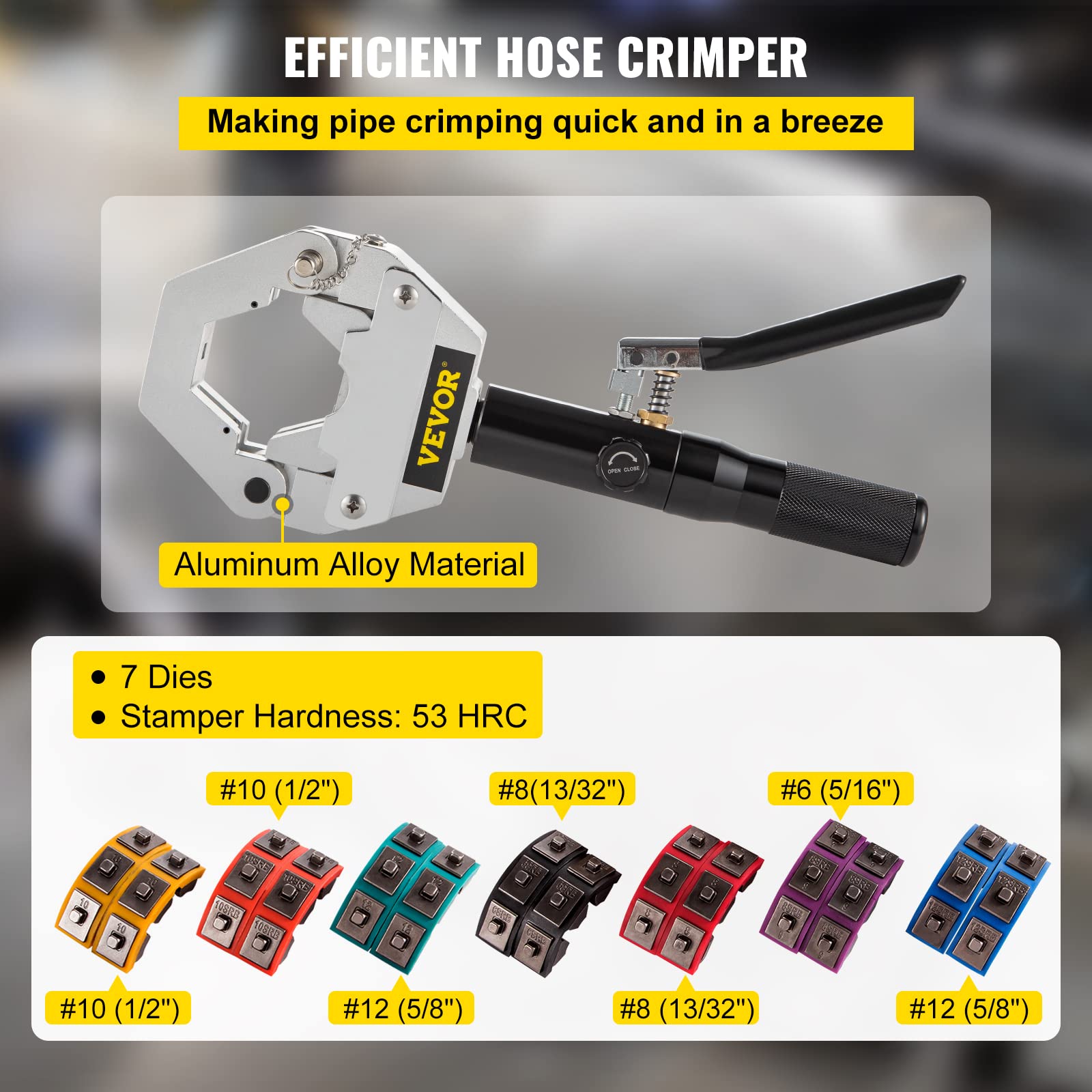 Mophorn Hydraulic Hose Crimper HydraKrimp 71500,Manual AC Hose Crimper