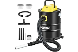 SIPPON Ash Vacuum Cleaner, Pellet Stove Vacuum Cleaner with Wheeled Base & Blower Function, 1000W Powerful Suction 4 Gallon All-in-One Ash Vacuum for Fireplaces, Pellet Stoves