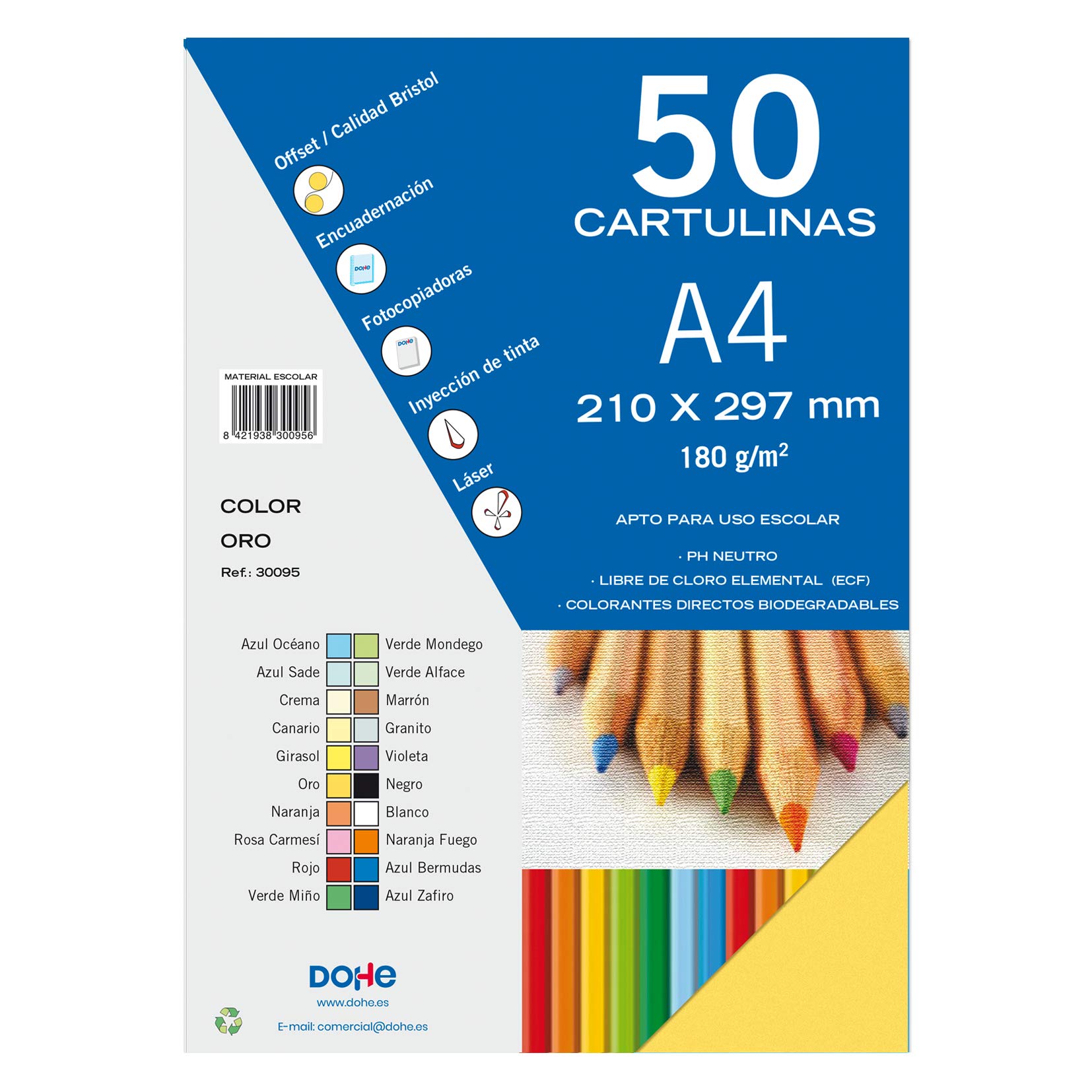 Dohe – Pack of 50 Pieces of Card, A4 Gold