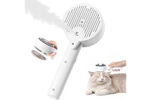 Mustry Cat Steam Brush for Shedding, Cat Brushes for Long & Short Haired Cats, 3 in 1 Rechargeable Hair Brush for Pets Groomi