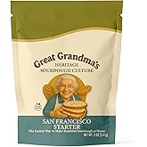 Great Grandma’s San Francisco Sourdough Starter Kit | 200+ Year Old Organic Dehydrated Live Culture | Instant Reactivation | Make Homemade Bread, Pizza, Pancakes | Easy Instructions Included