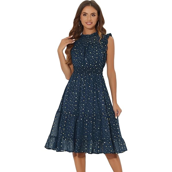 B. Darlin Womens Juniors Glitter Mini Fit & Flare Dress Blue 7/8,  Denim/Silver at Amazon Women's Clothing store