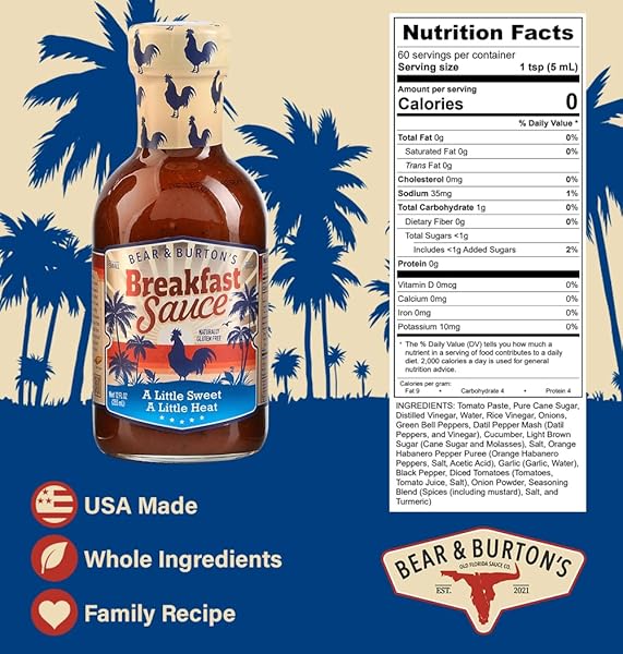 BEAR AND BURTON’S BREAKFAST SAUCE | A SAVORY BREAKFAST SAUCE FROM THE MAKERS OF W SAUCE | 12 FL OZ