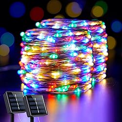 JMEXSUSS 2 Pack Solar Christmas Lights, Total 400