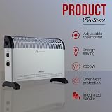 Belaco 2000W Electric Portable Convector Heater 3 Heat Settings White view 4