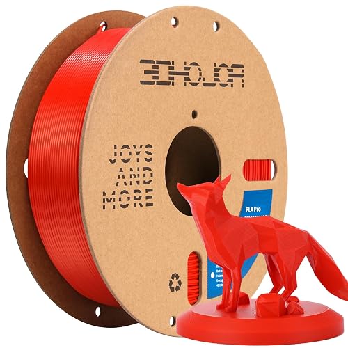3DHoJor PLA Pro Filament 1.75mm,3D Printer Filament,1kg Cardboard Spool (2.2lbs), Fit Most FDM 3D Printer, Red