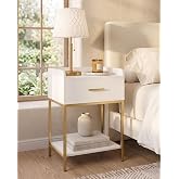 Apetaccat Nightstand,3-Tier Modern Night Stand,Bedside Table with Storage Drawer and Shelf,Small Side Table for Bedroom,Living Room,White
