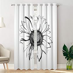 Batmerry White Black Sketch Sunflower Blackout