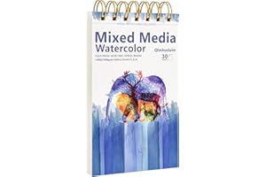 Watercolor Sketchbook, 4" x6”(30 Sheets/140lb/300g), Spiral Bound with Tear Line. Artist Water Color Paper, Portable Travel N