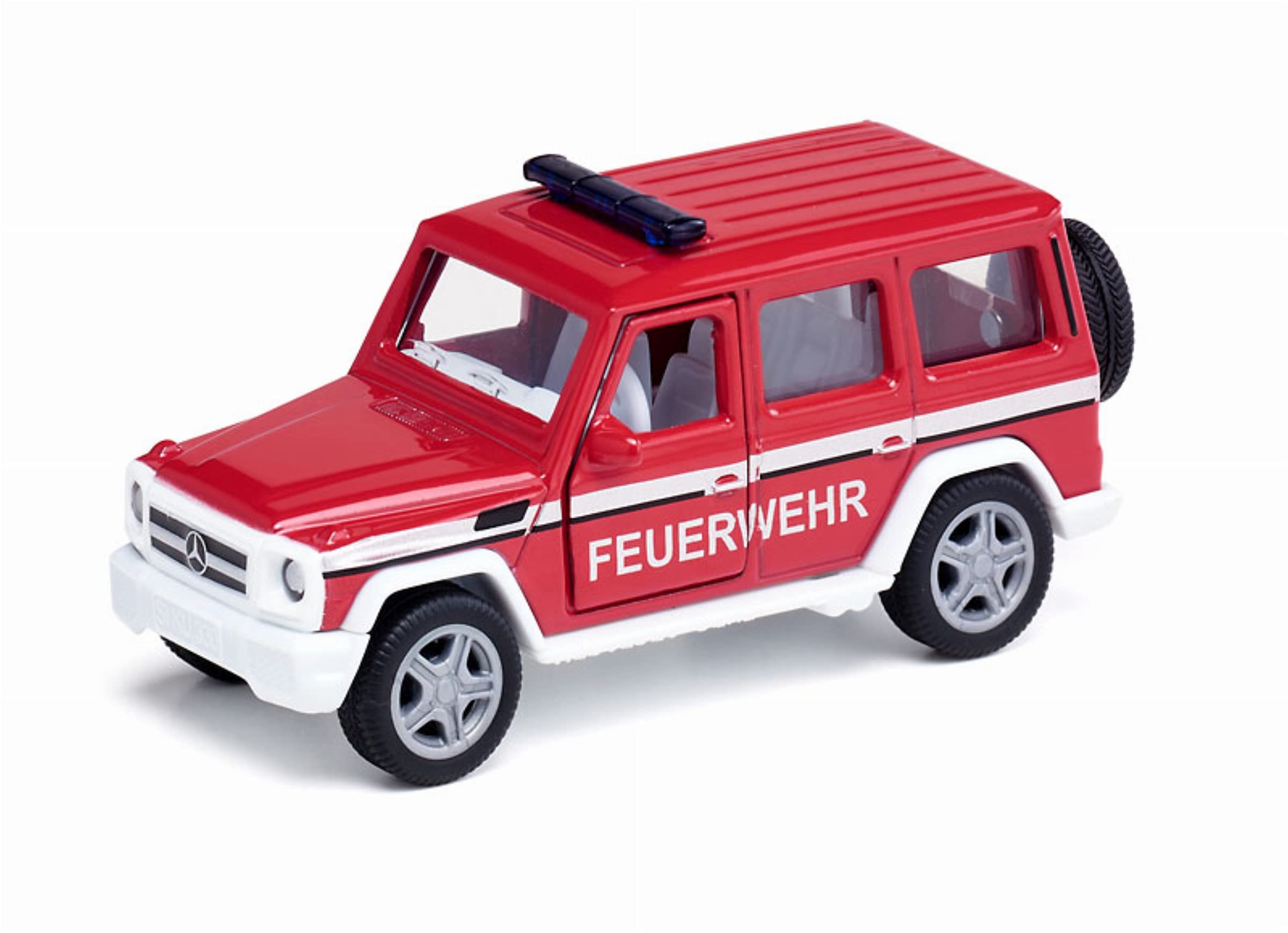 siku 2306, Mercedes-AMG G65 All-Terrain Fire Command Car, 1:50, Metal,Plastic, Red, Incl. trailer hitch, Functional doors, Changeable wheels