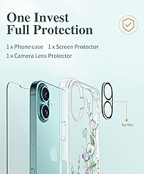 GVIEWIN for iPhone 16 Case, with Screen Protector