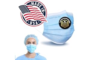 Brightt Made In USA ASTM Level 3 Face Mask 4ply Disposable Masks Facial Cover Elastic Ear Loops For Adults Box of 50