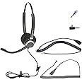 OvisLink Noise Canceling Dual Ear Call Center Headset Compatible with Polycom Allworx IP Phones. RJ9 & 2.5mm Quick Disconnect Cords Included. Rotatable Microphone Boom. HD Voice Quality. Comfortable