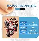Emalla 30pcs Tattoo Practice Kit 10 Fake Skin 20 Stencil Transfer Paper Training view 5
