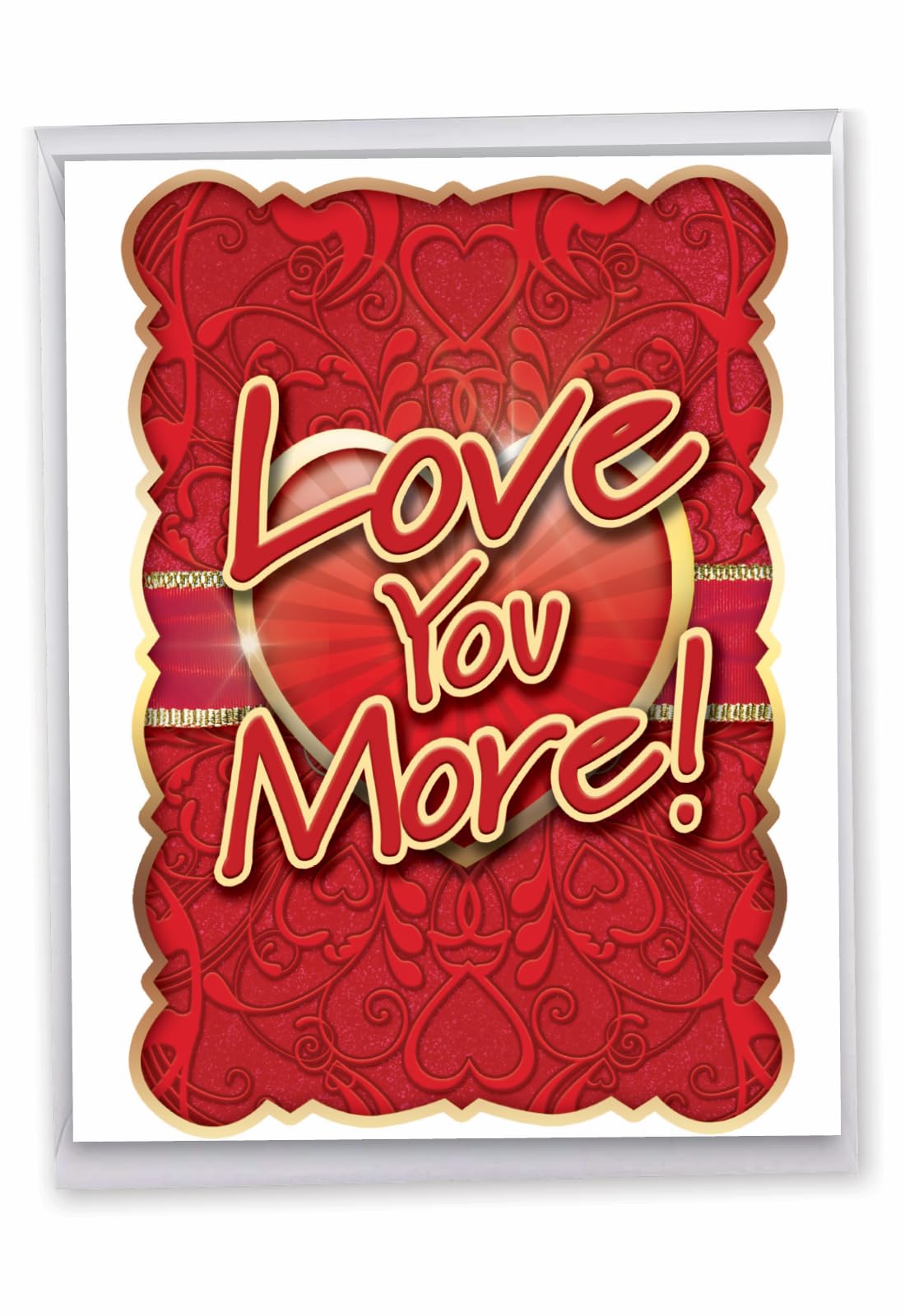 J2133 Jumbo Funny Valentine's Day Card: Love You More With Envelope (Extra Large Version: 8.5'' x 11'')