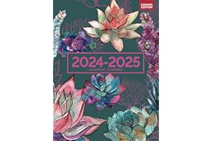 Academic Planner 2024-2025 | Canada Edition | Gorgeous Vibrant Succulent Garden: July - June Weekly and Monthly Calendar | Ca