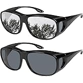 Fit Over Wrap Sunglasses Polarized Lens Wear Over Eyeglasses 100% UV Protection for Men and Women