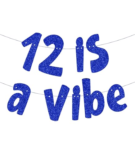 Tortenaufsatz 'Bruh I'm 12' – Blauer Glitzer, 11,2x15cm, Für 12. Geburtstag, Vormontiert