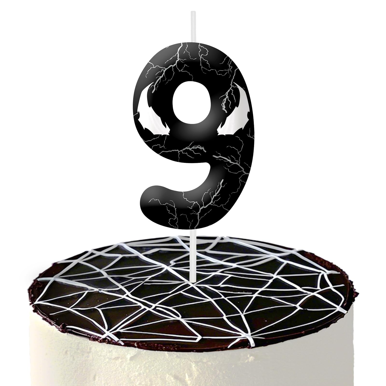 Black Anime Themed Birthday Candles, Number 9 Candle Birthday Party Supplies, 2.4 inch Birthday Candles for Cake Topper Party Decorations, Birthday Decorations for Boys Girls (Number 9)