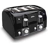 Sunbeam Wide Slot 4-Slice Toaster, Black (003911-100-000)