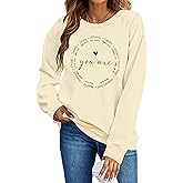 SUPEYA Christian Sweatshirt Women You are Inspiration Shirt Cute Heart Long Sleeve Blessed Saying Tops