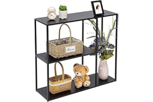 HDANI Console Table, Narrow Entryway Table, 3 Tier Metal Hallway Table, 9.8''Dx31.5''Wx29.7''H(Black)