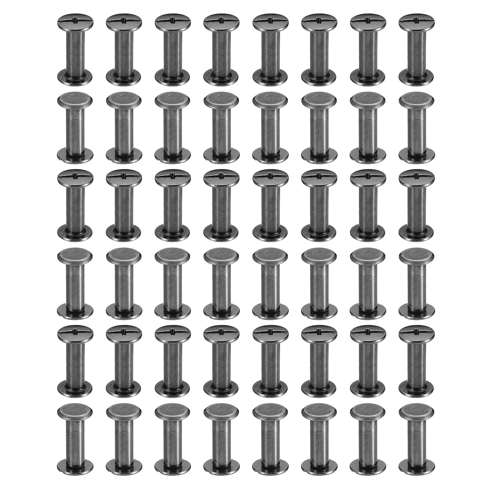 PATIKIL 100 Sets Chicago Screws, M5x16mm Chicago Screws Phillips Binding Post Screw Bolts Leather Rivets Fasteners Connectors Steel for Leather Belt Scrapbook Photo Albums, Black — image 1