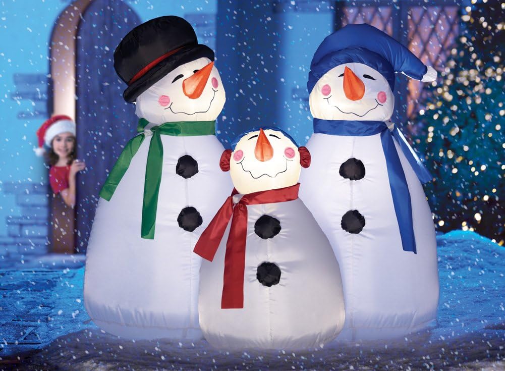Lighted Snowman Trio Inflatable Yard