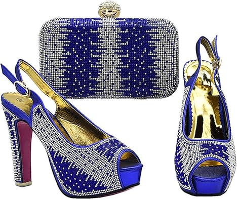 blue shoes and bag for wedding