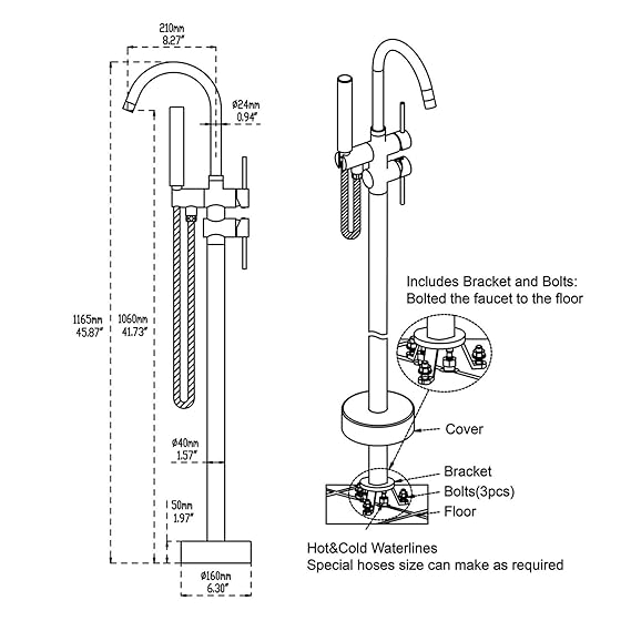 Artiqua Freestanding Tub Filler Bathtub Faucet Brushed Amazon In