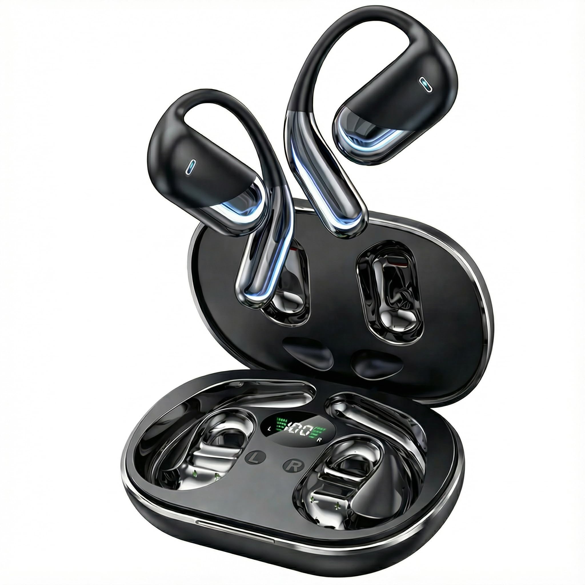 AI Translation Earbuds Real Time – 194 Languages Translator Earbuds, No Subscription, 60H Battery Open Ear Bluetooth 5.4 Headphones, Audifonos Traductores Inglés Español for Travel Business Learning