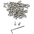 iexcell 100 Pcs M3 x 8mm Thread Pitch 0.5 mm Stainless Steel 304 Hex Socket Button Head Cap Screws Bolts Kit