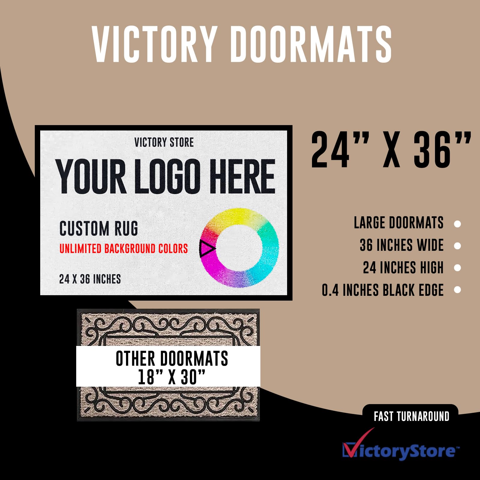 VictoryStore Custom Doormat 24x36 Inches Any Color, Custom Logo Doormat Full Color Print 24 inches x 36 inches, Set of 2 - Image 3
