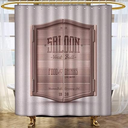 Amazon Com Western Shower Curtains Fabric Antique Saloon Door