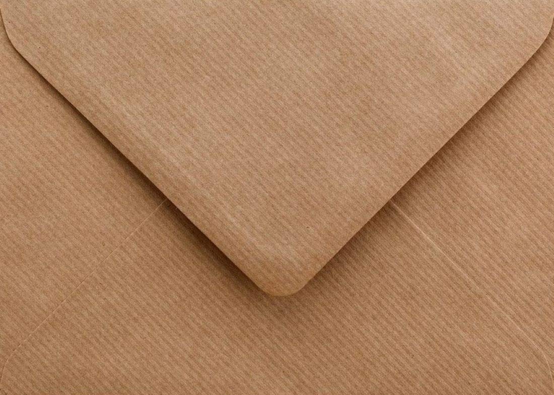 100 Pack C5 Ribbed Kraft Envelopes - 162mm x 229mm - Gummed 100gsm – A5 Fit – Eco-Friendly Natural Brown